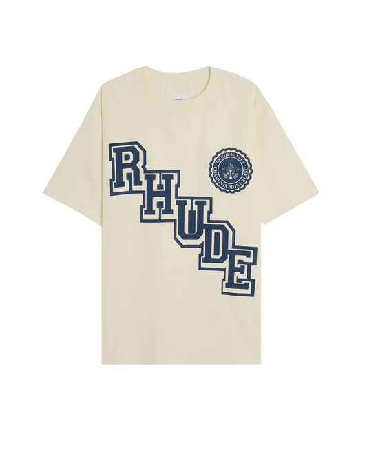 Rhude Collegiate Crest Tee Vintage White