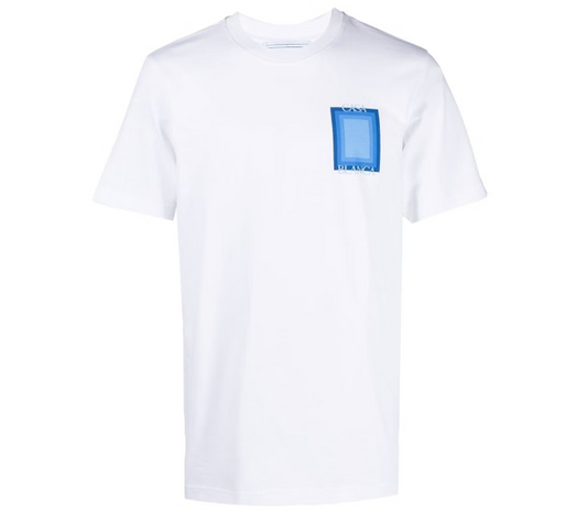 Casablanca Graphic Print Short Sleeved T-shirt White/Blue