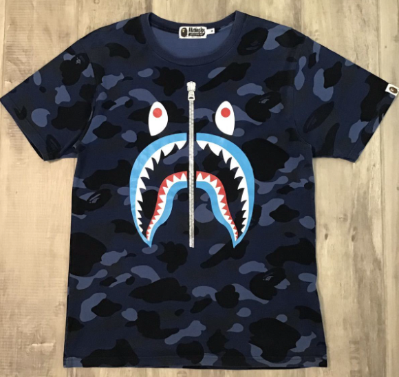 BAPE Shark T-shirt Blue camo A Bathing Ape
