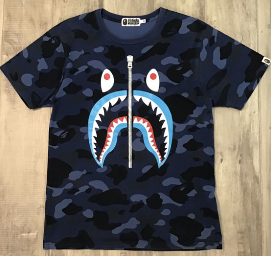 BAPE Shark T-shirt Blue camo A Bathing Ape
