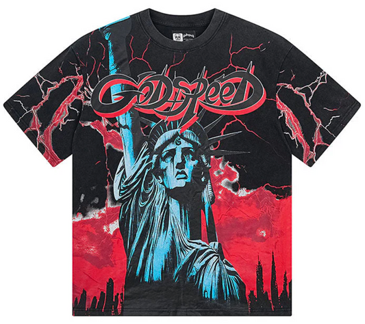 GODSPEED Statue Of Liberty T-shirt Black/Red