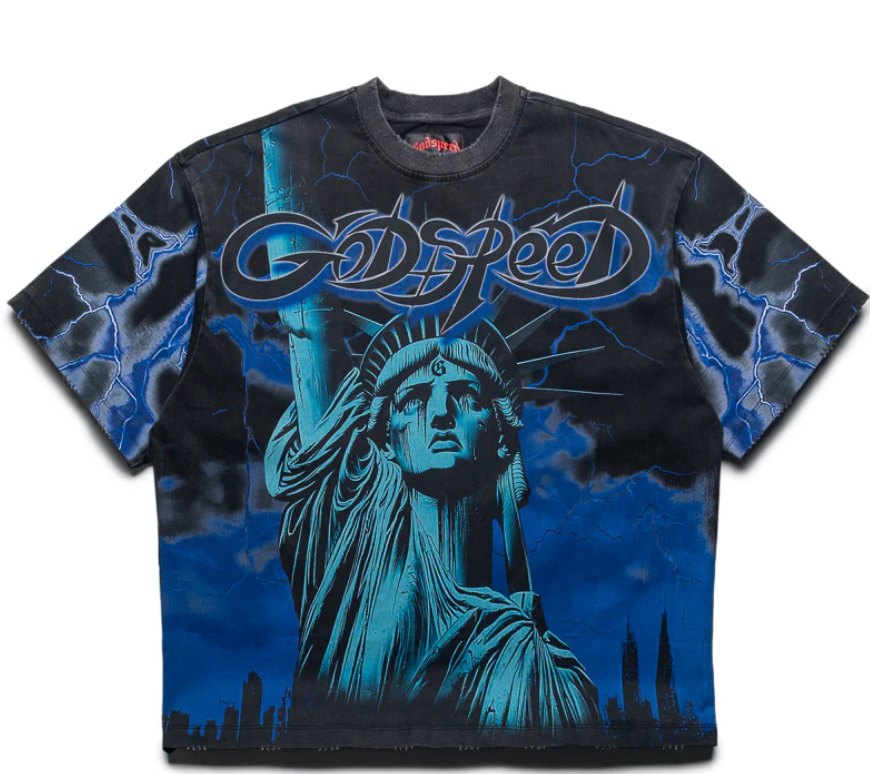 GODSPEED Statue Of Liberty T-shirt Black/Blue