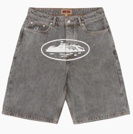Corteiz Alcatraz Shorts Denim Light Grey