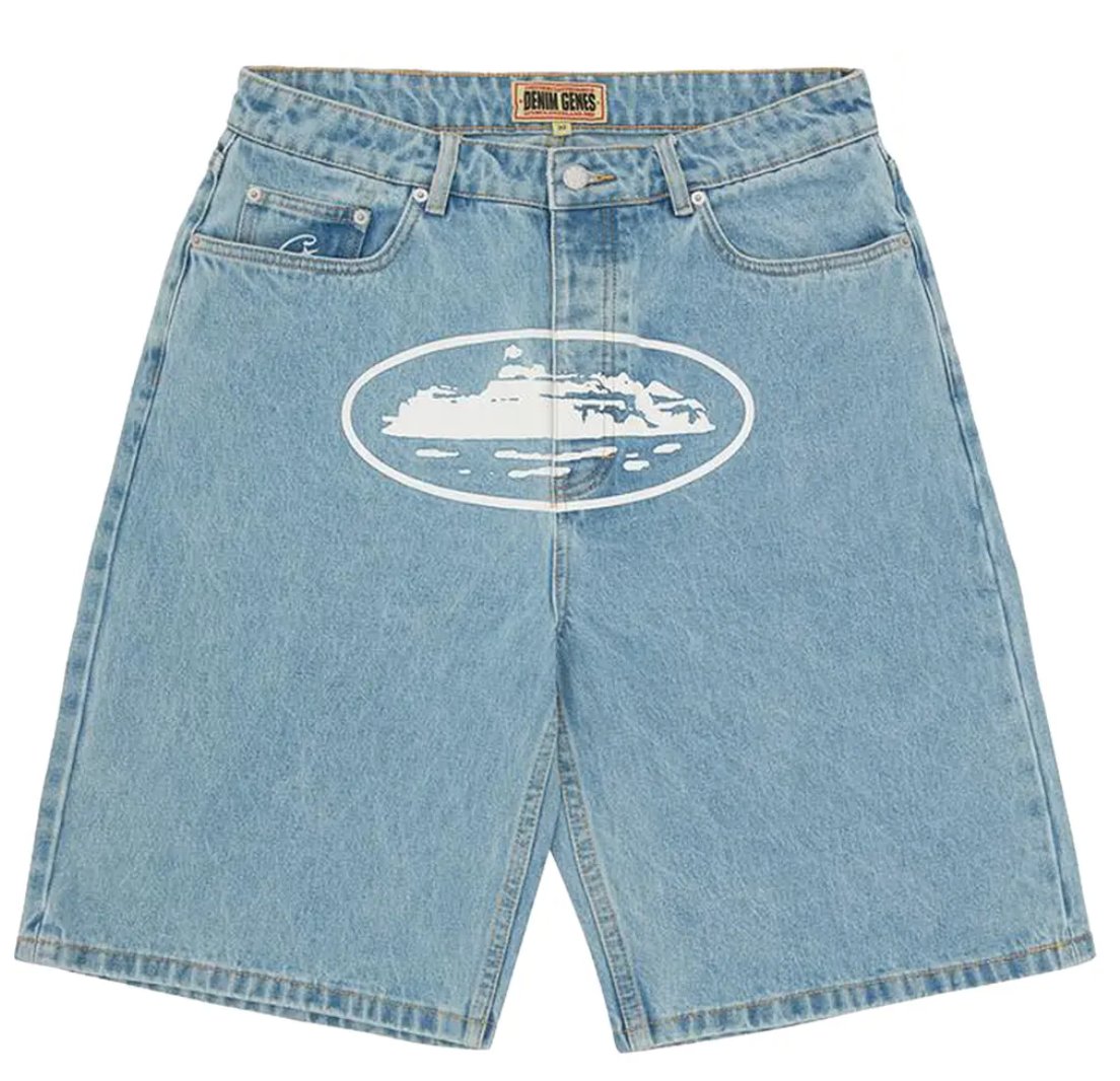 Corteiz Alcatraz Shorts Denim Light Blue