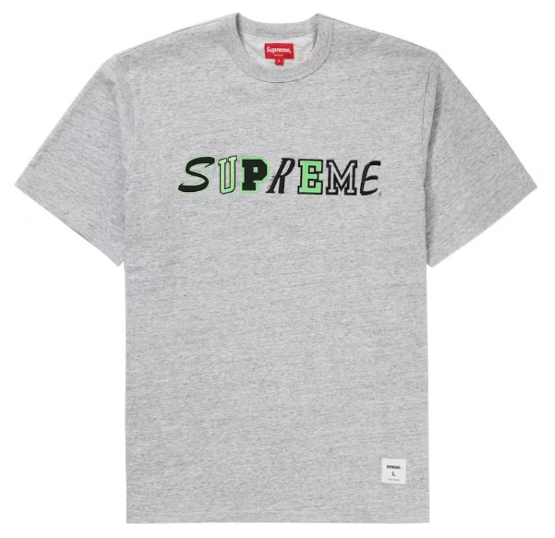 Supreme Collage Logo S/S Top Heather Grey