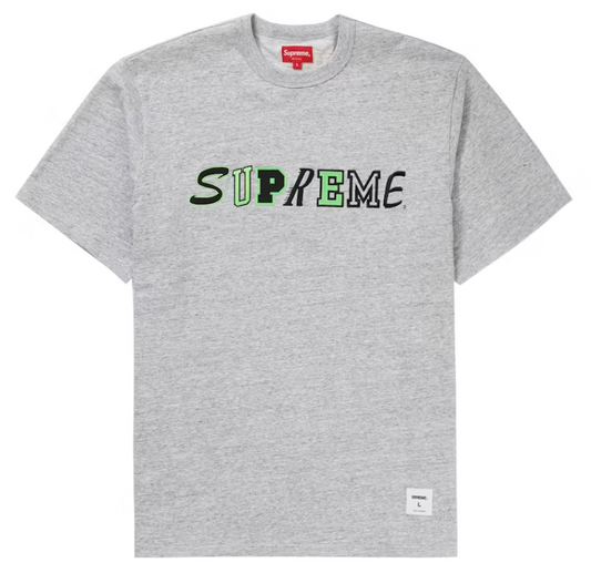 Supreme Collage Logo S/S Top Heather Grey