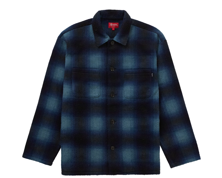 Supreme shadow plaid fleece blue