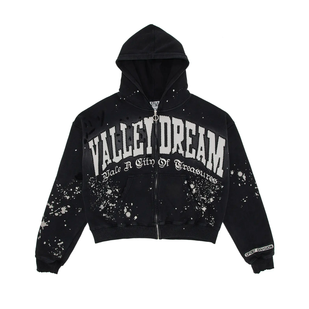 Vale Forever Paint Zip Up Hoodie 'Black'