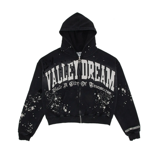Vale Forever Paint Zip Up Hoodie 'Black'