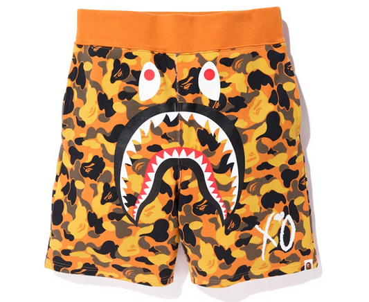 BAPE x XO Shark Sweat Shorts Orange