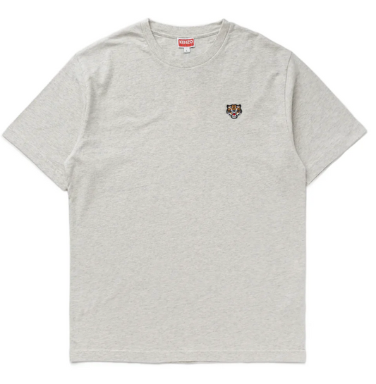 Kenzo Lucky Tiger Embroidered T-Shirt Pale Grey