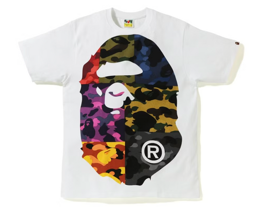 BAPE Mix Camo Big Big Ape Head Tee White
