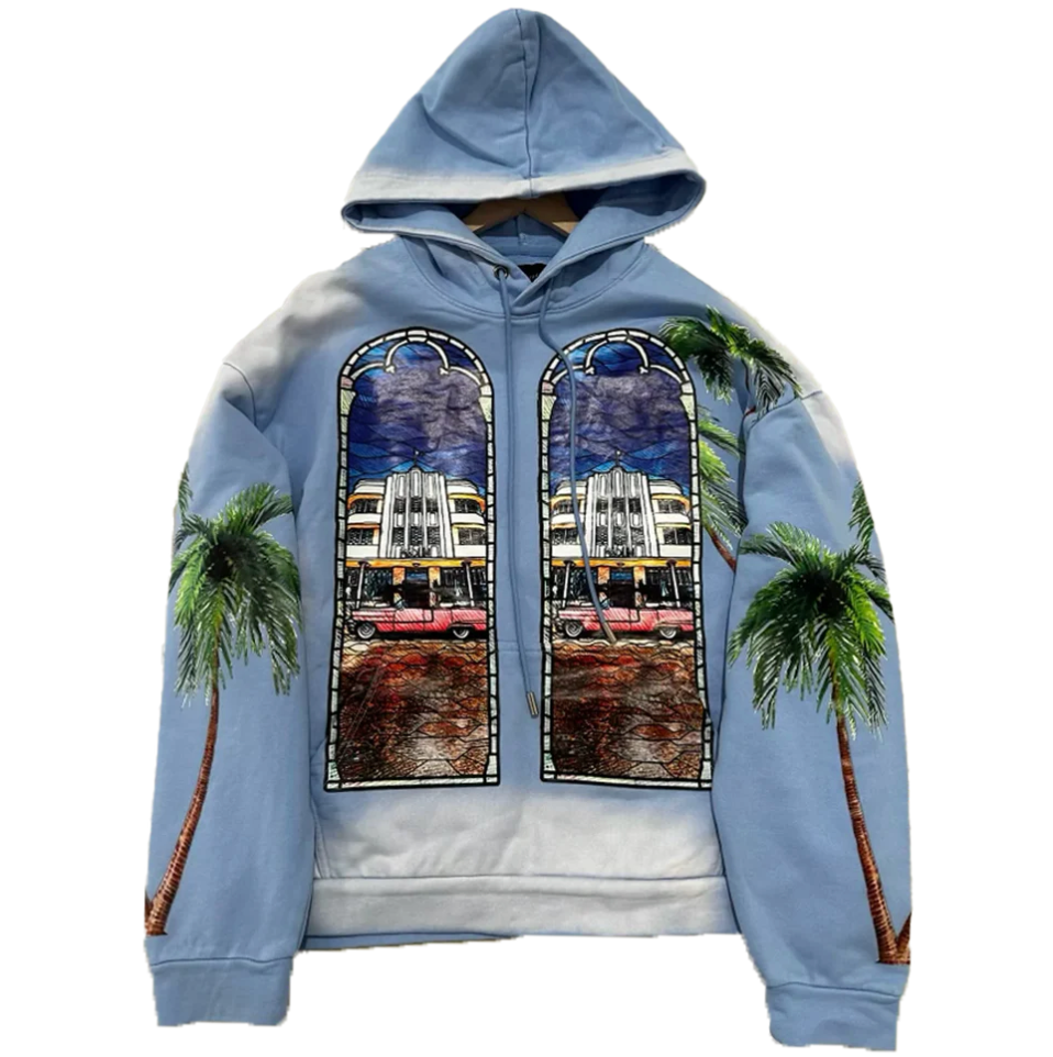 Who Decides War x Patron Of The New 002 Hooded Pullover Sky