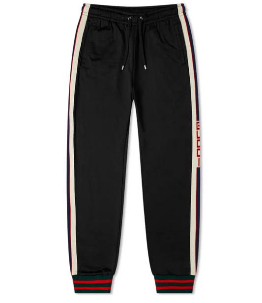 Gucci Black Logo Tape Tack Pants