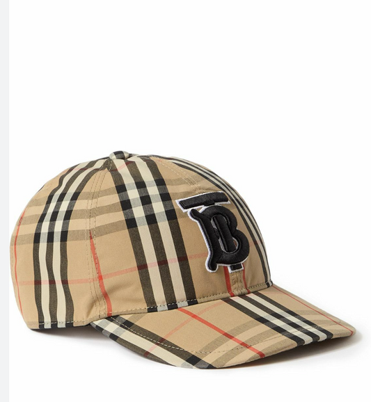 Burberry TB Logo Nova Check Baseball Cap Beige
