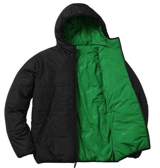 Supreme Reversible Puffer Jacket Black Green