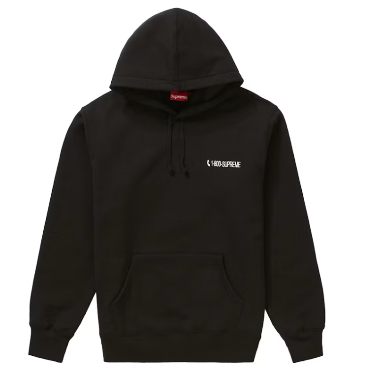 Supreme 1-800 Hooded Sweatshirt Black