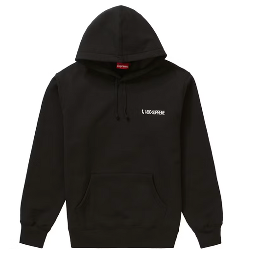Supreme 1-800 Hooded Sweatshirt Black