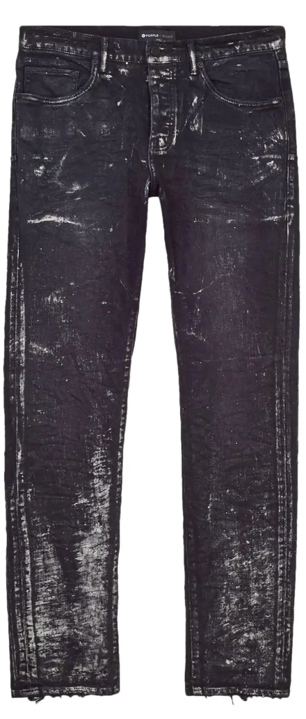 PURPLE BRAND Oil Coated Skinny Jeans 'Silver'