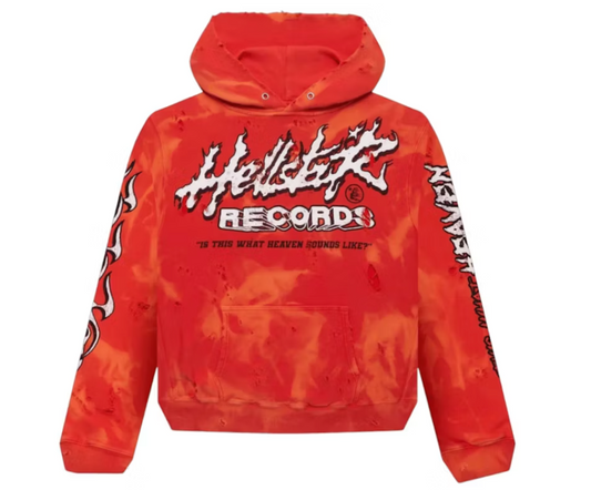 hellstar records lava hoodie