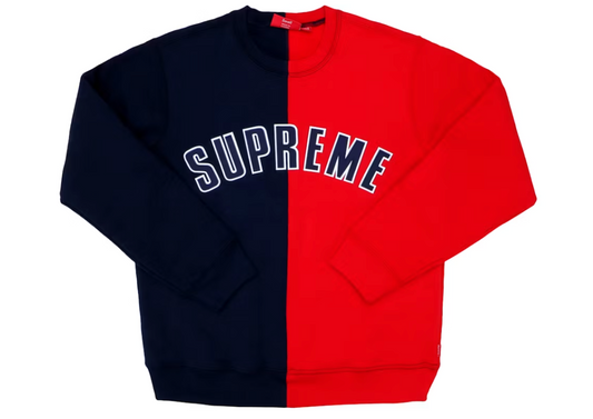 Supreme Split Crewneck Sweatshirt Navy