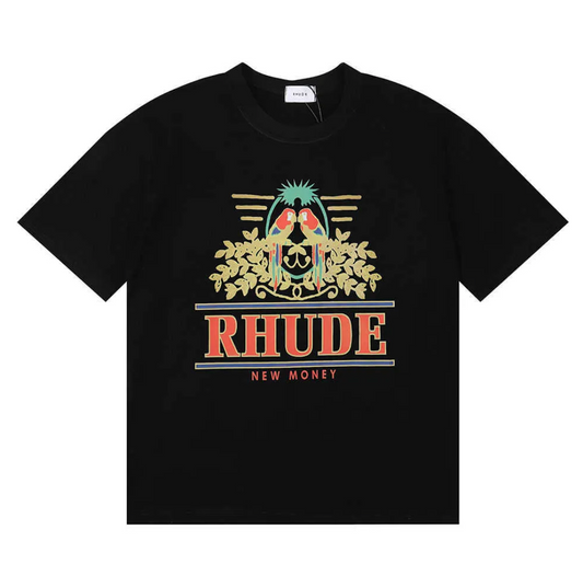 Rhude New Money Parrot Black T-Shirt