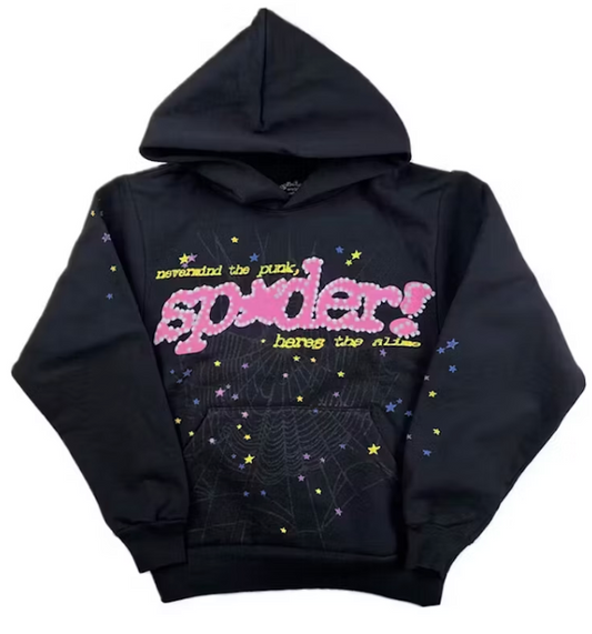 Sp5der P*NK V2 Hoodie Black