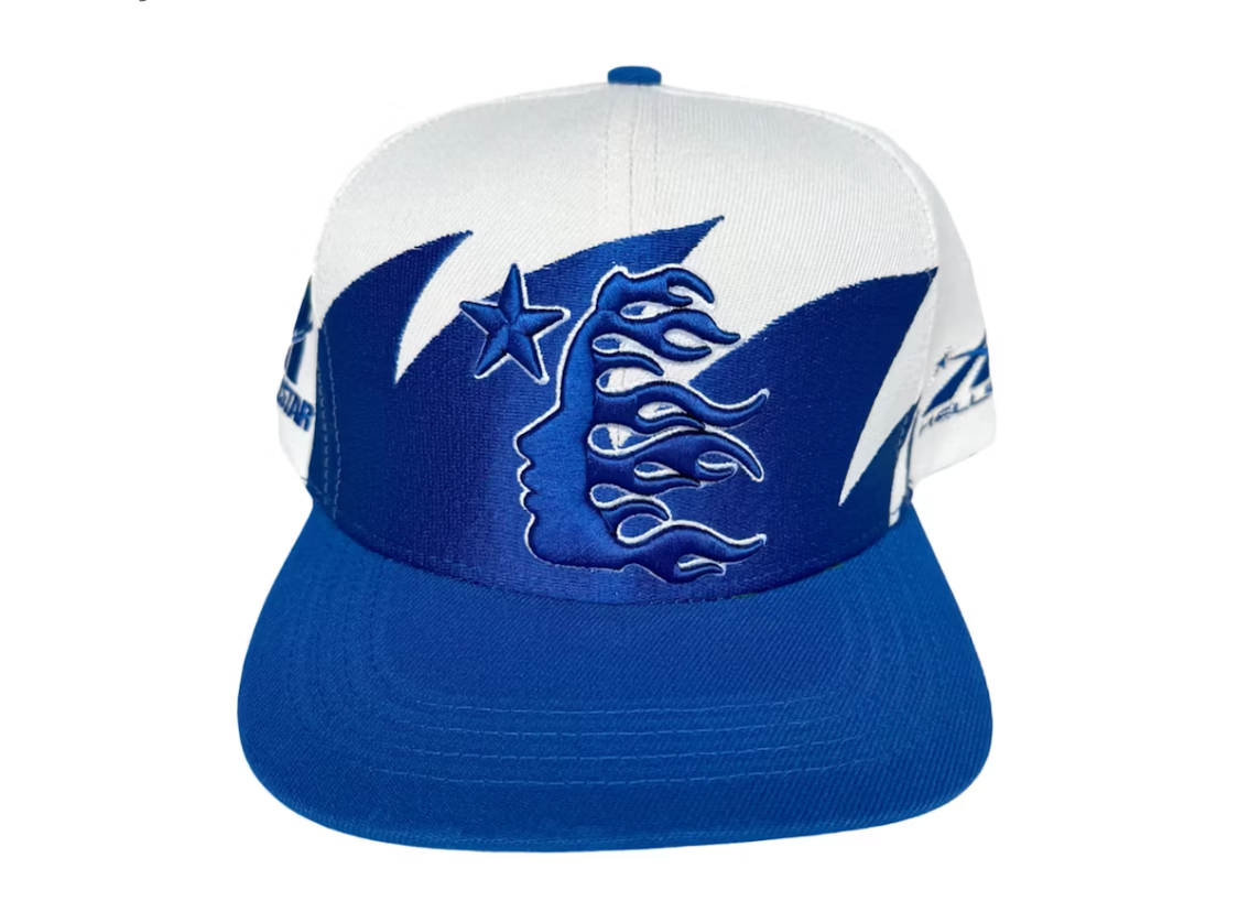 Hellstar Shark Teeth Snapback Off White/Royal Blue