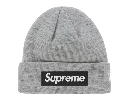 Supreme New Era Box Logo Beanie (FW22) Heather Grey