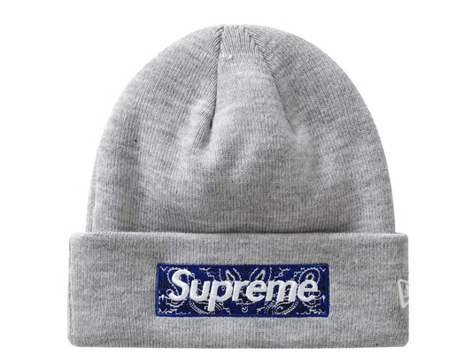 Supreme New Era Box Logo Beanie (FW19) Heather Grey