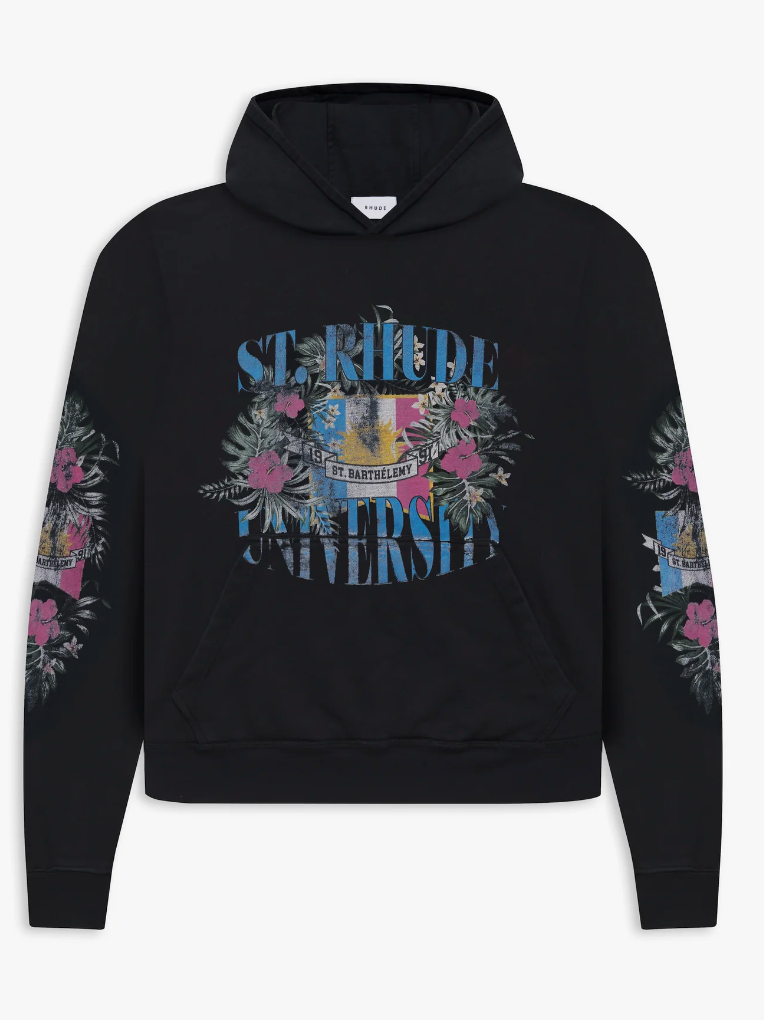 RHUDE ST.University Hoodie Black