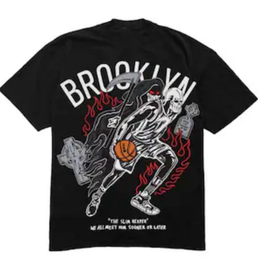 Warren Lotas x Brooklyn Nets "The Slim Reaper" T-shirt