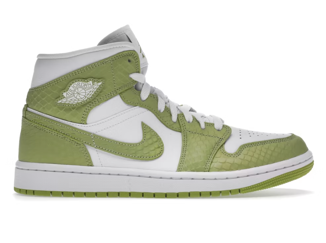 Jordan 1 Mid Green Python (Women's)