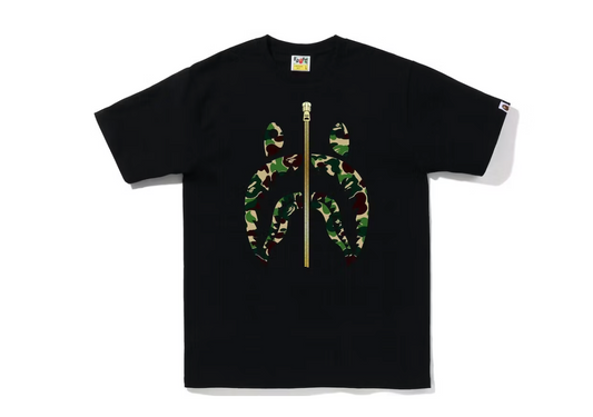 BAPE ABC Camo Gold Zip Shark Tee (SS23) Black Green