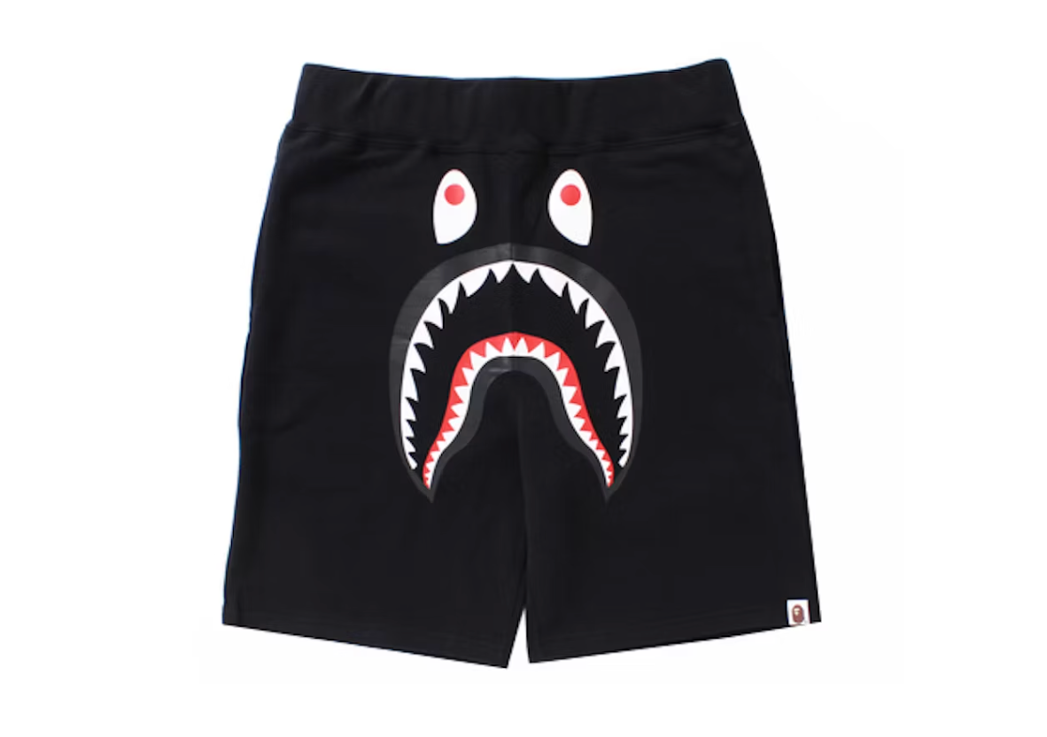 BAPE Shark Sweat Shorts Black