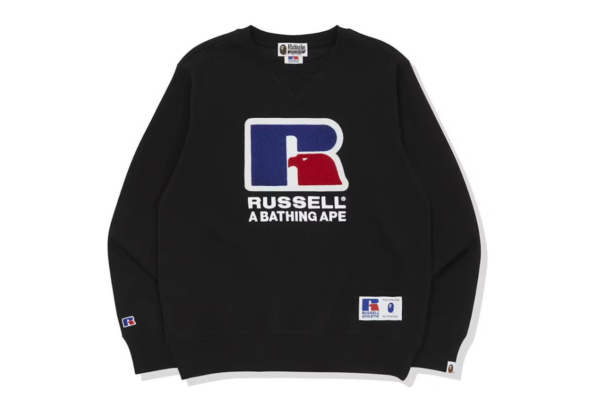 BAPE x Russell Crewneck Black