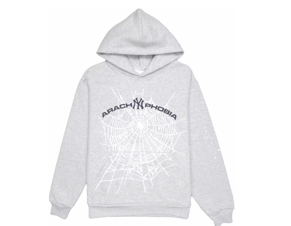 Sp5der Arach NY Phobia Hoodie Ash Grey