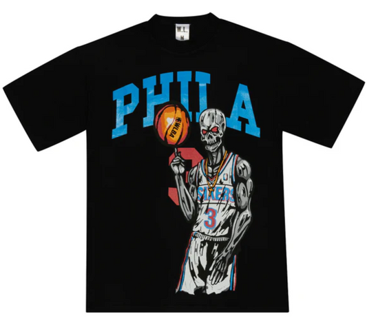 Warren Lotas Philadelphia Sixers Allen Iverson Tee Black