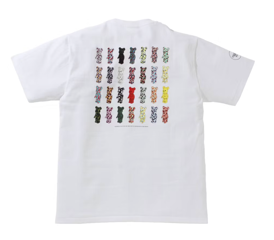 BAPE x Bearbrick Camo Bear Tee White