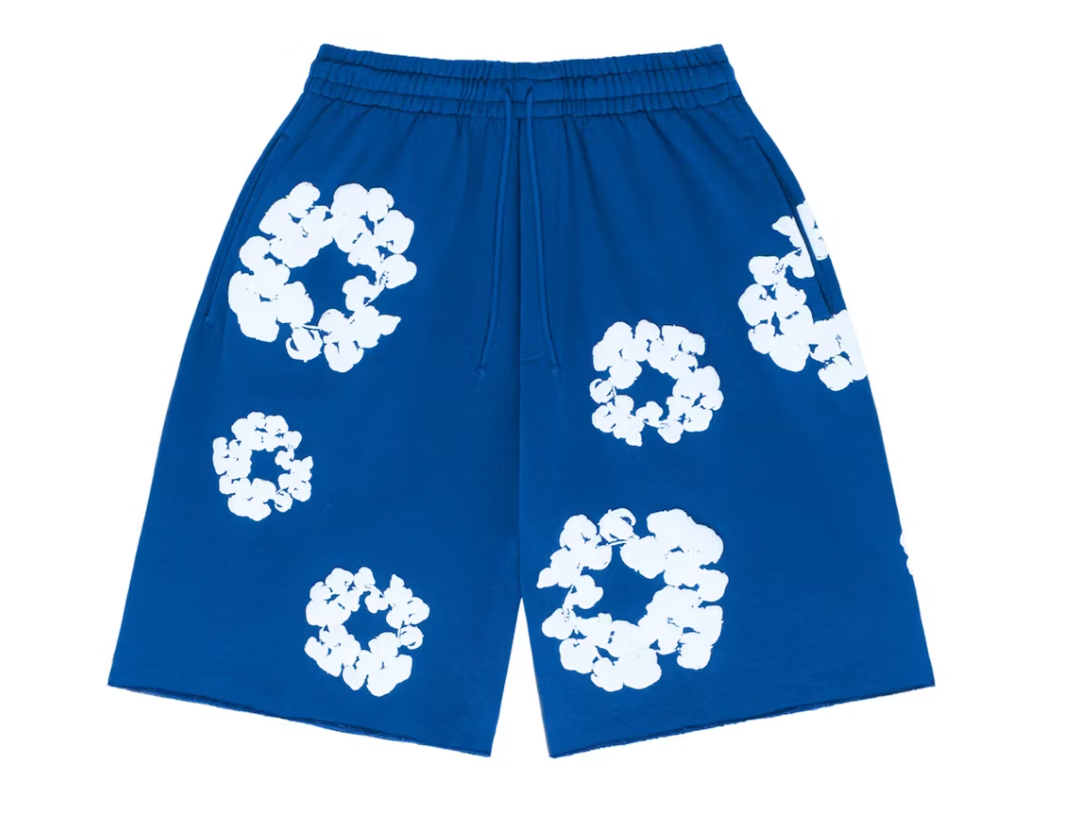 Denim Tears The Cotton Wreath Shorts Royal Blue