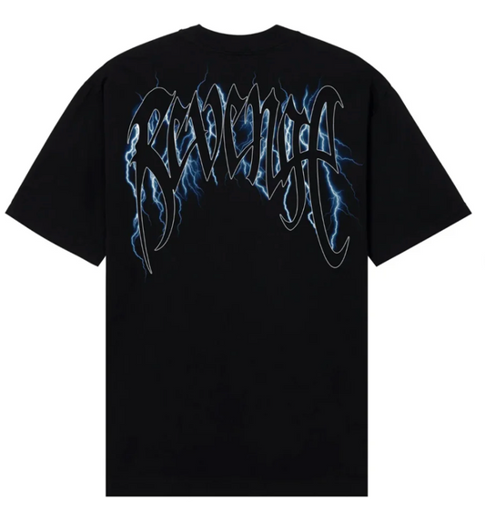 Revenge Blue Lightning Arch Logo Tee Black