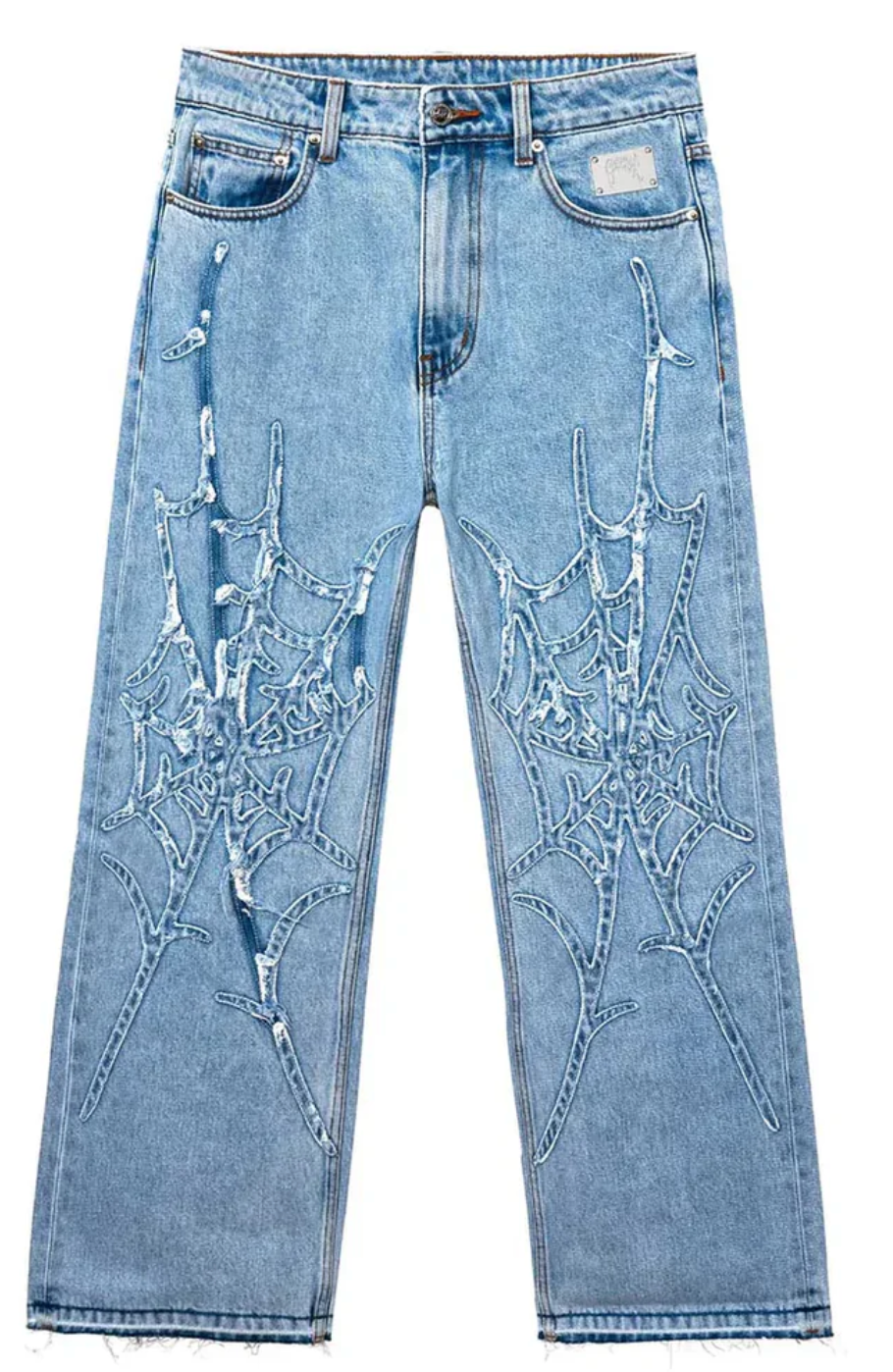 Revenge Spider Web Denim Indigo Jeans