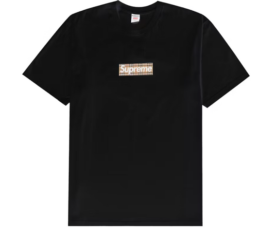 Supreme Burberry Box Logo Tee Black