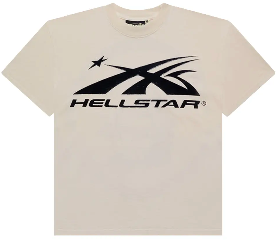 Hellstar Gel Sport Logo T-Shirt Cream/black