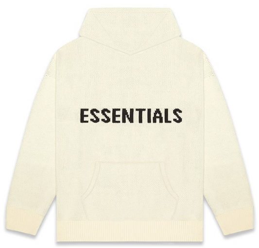 Fear of God Essentials Knit Pullover Hoodie Cream