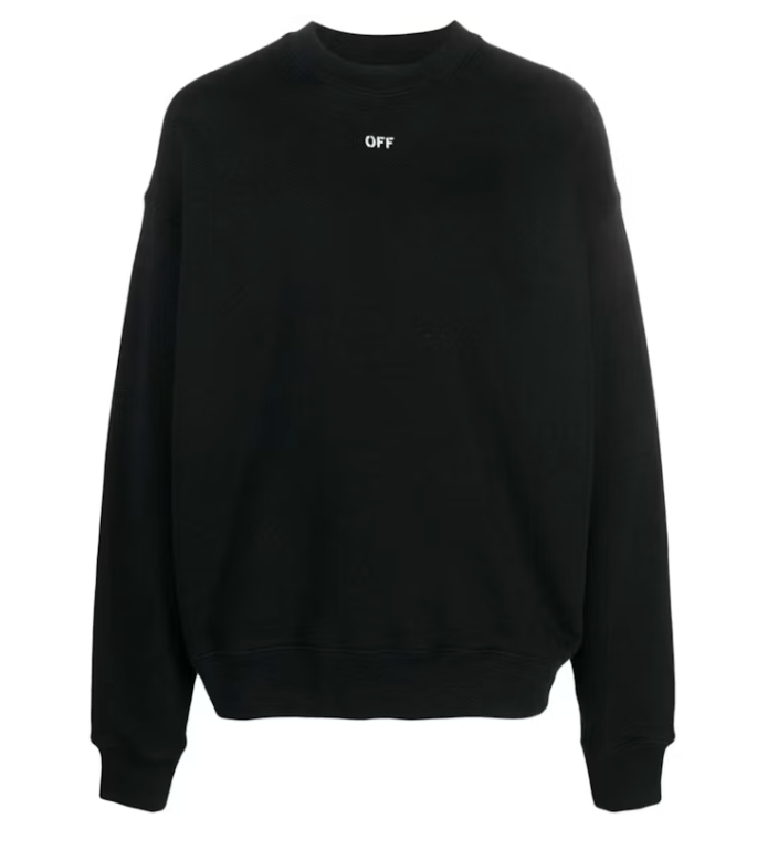 OFF-WHITE Logo-Print Cotton Sweatshrt Black/White