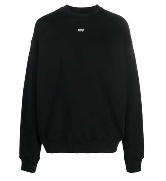 OFF-WHITE Logo-Print Cotton Sweatshrt Black/White