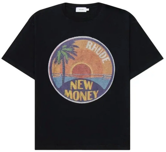 RHUDE NEW MONEY BLACK TEE