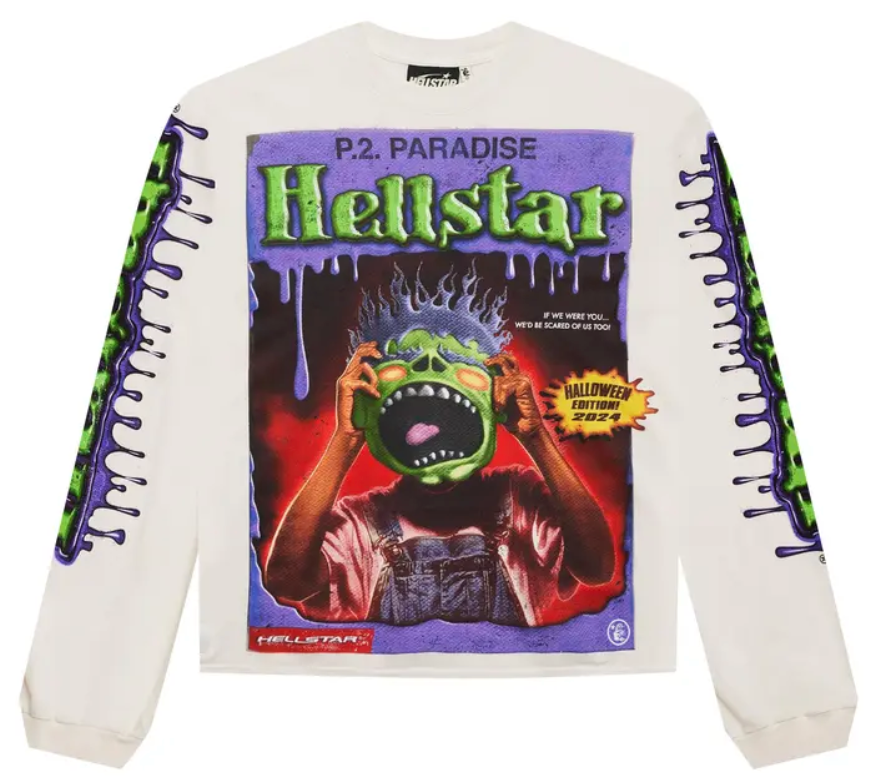 Hellstar Horror Book White Longsleeve T-Shirt