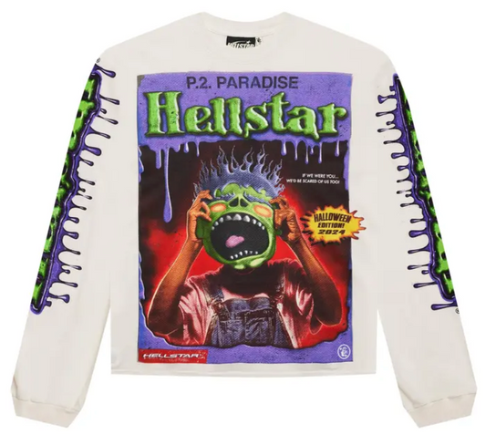 Hellstar Horror Book White Longsleeve T-Shirt